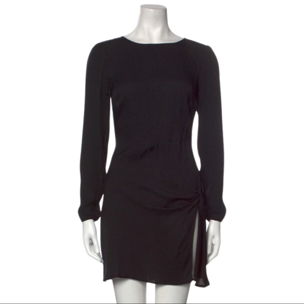 Reformation side slit LBD long sleeve dress
